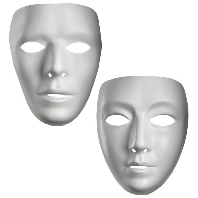 Disguise Blank Female Mask, White, OS