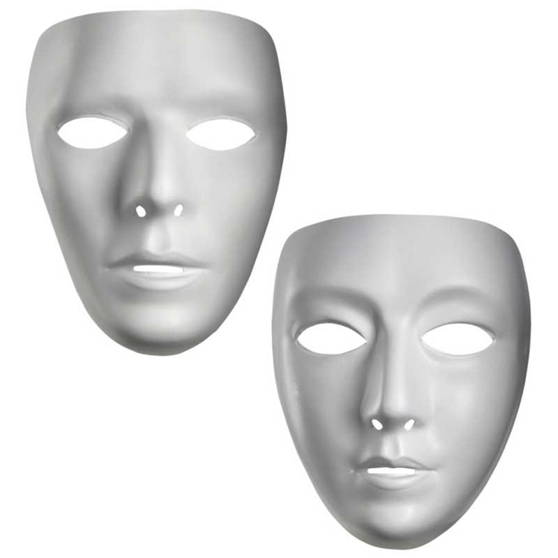 White Blank Plain Faced Mask
