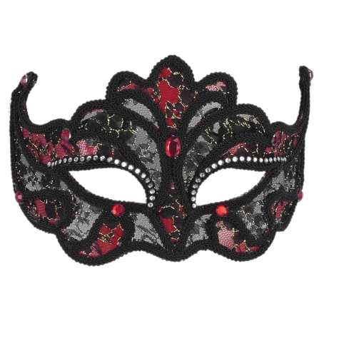 Red and Black Lace Masquerade Mask
