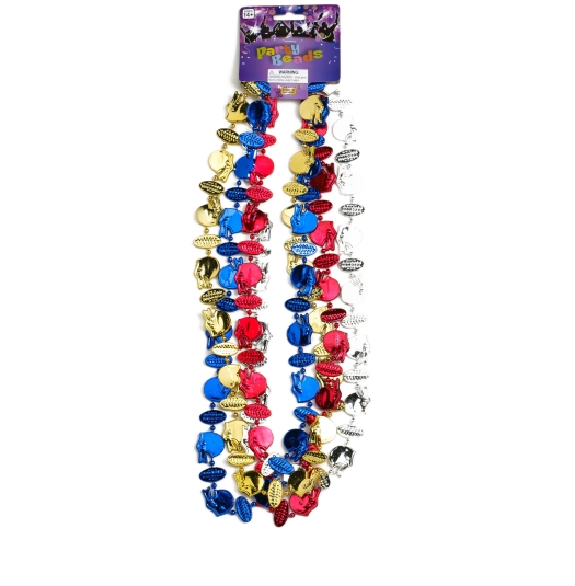 Mardi Gras Football Throw Beads
