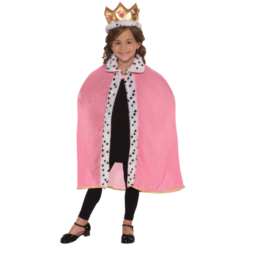 Pink Queen S Cape Crown Kids Costume