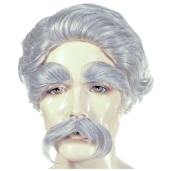 Albert Einstein/Mark Twain Wig, Eyebrow, and Moustache Set