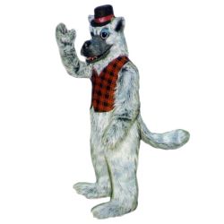 Big Bad Wolf Mascot with Top Hat and Vest - Sales - Sales