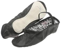 Black Daisy Ballet Slippers - Adult - Wide