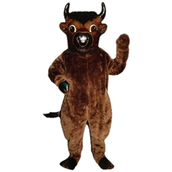 Bull Mascot. This Bull mascot comes complete with head, body, hand mitts and foot covers. This is a sale item. Manufactured from only the finest fabrics. Fully lined and padded where needed to give a sculptured effect. Comfortable to wear and easy to maintain. All mascots are custom made. Due to the fact that all mascots are made to order, all sales are final. Delivery will be 2-4 weeks. Rush ordering is available for an additional fee. Please call us toll free for more information. 1-877-218-1289