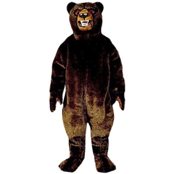 Growling Grizzly Mascot. This Growling Grizzly mascot comes complete with head, body, hand mitts and foot covers. This is a sale item. Manufactured from only the finest fabrics. Fully lined and padded where needed to give a sculptured effect. Comfortable to wear and easy to maintain. All mascots are custom made. Due to the fact that all mascots are made to order, all sales are final. Delivery will be 2-4 weeks. Rush ordering is available for an additional fee. Please call us toll free for more information. 1-877-218-1289