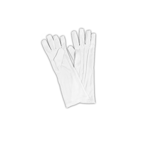 Extra Long White Nylon Men's Gloves