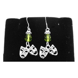 Comedy & Tragedy Dangle Earrings with Beads