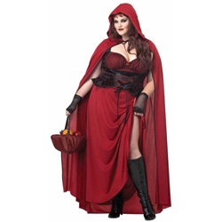 Dark Red Riding Hood Plus Size Adult Costume