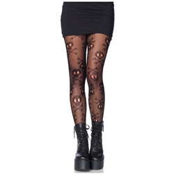 Pirate Skull and Crossbones Net Tights