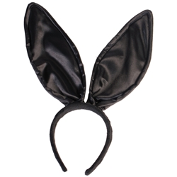 Deluxe Black Satin Bunny Ears