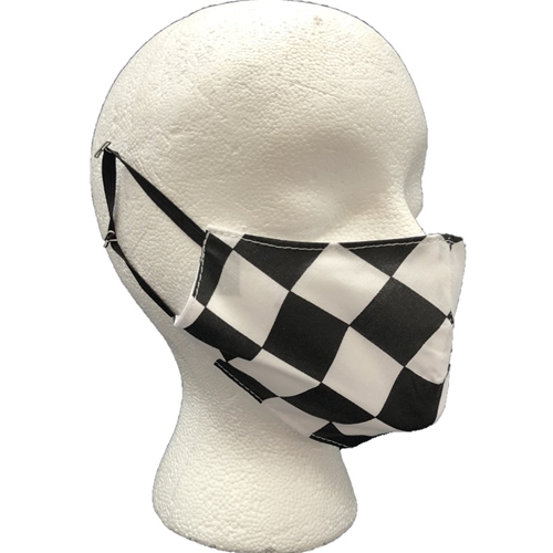 Black and White Checkered Face Mask Youth