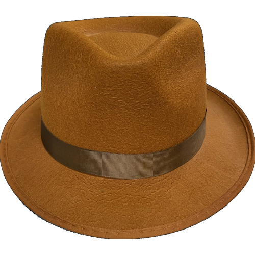 Brown Permalux Fedora with Brown Band