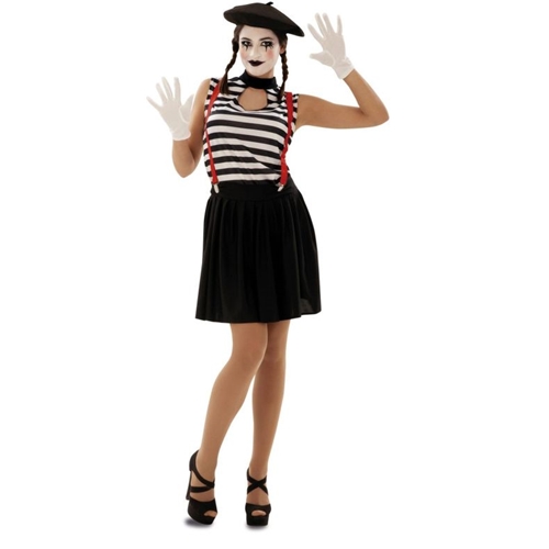 Mime Clown Adult Women's Costume