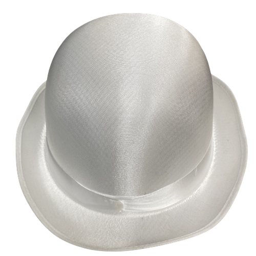 White Satin Finish Derby Bowler Hat