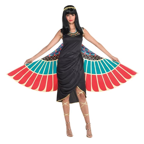 Gold, Red, Teal and Black Egyptian God Wings