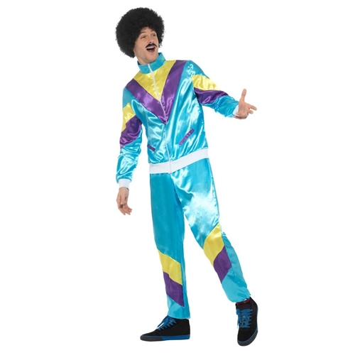 80's Men's Tracksuit Shell Suit Adult Costume Includes Jacket and Pants