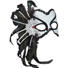 Venetian Mask With Feathers - Black & White