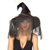 Black Rose Witch Hat with Veil