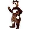 Brown Cow Mascot. This Brown Cow mascot comes complete with head, body, hand mitts, foot covers, hat, shirt  and shoes.  This is a sale item. Manufactured from only the finest fabrics. Fully lined and padded where needed to give a sculptured effect. Comfortable to wear and easy to maintain. All mascots are custom made. Due to the fact that all mascots are made to order, all sales are final. Delivery will be 2-4 weeks. Rush ordering is available for an additional fee. Please call us toll free for more information. 1-877-218-1289