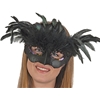 Black Venetian Mask with Feathers