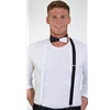 Black and White Suspenders with Bow Tie