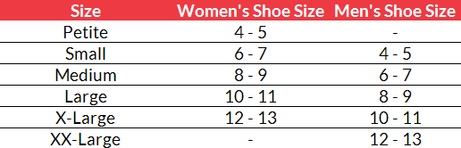 Capezio Footundeez Size Chart