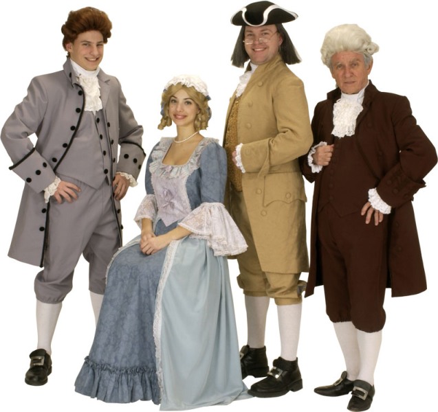 Rental Costumes for 1776 - Thomas Jefferson, Abigail Adams, Benjamin Franklin, John Adams