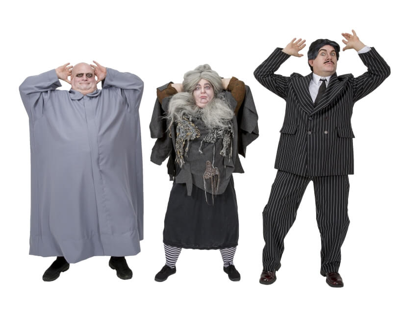 Rental Costumes for The Addams Family - Uncle Fester, Grandmama Addams, Gomez Addams