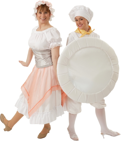 Rental Costumes for Beauty and the Beast - Enchanted Servants as Napkin and Plate Available for both Male and Female Actors