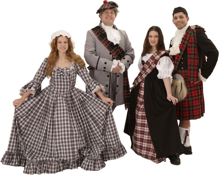 Rental Costume for Brigadoon - Jean MacLaren, Mr. Lundie, Fiona MacLaren, Charlie Dalrymple