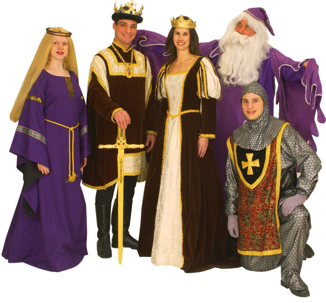 Rental Costumes for Camelot - King Arthur, Guenevere, and Lancelot