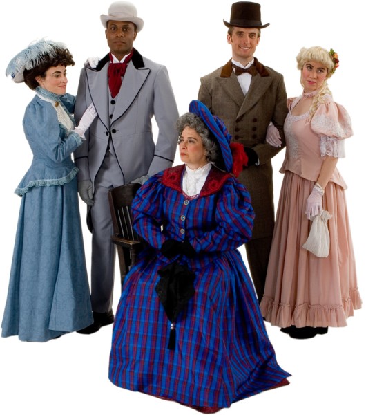 Rental Costumes for The Importance of Being Earnest - Miss Gwendolyn Fairfax, Mr. Jack Worthing, Lady Bracknell / Augusta Fairfax, Algernon Moncrieff and Cecily Cardew