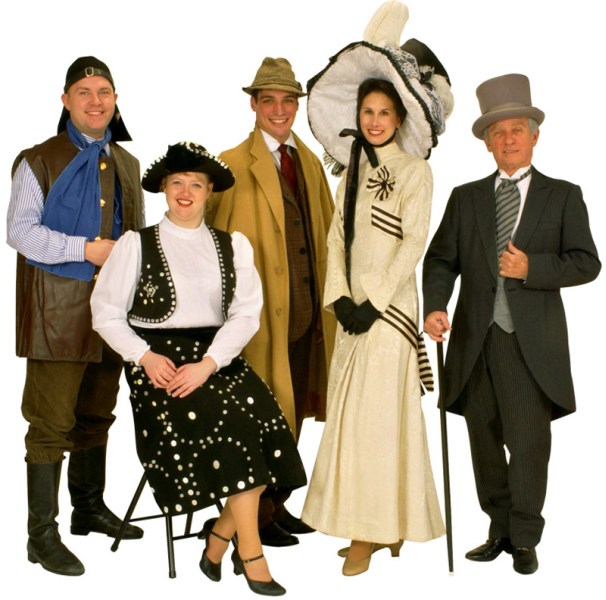 Rental Costumes for My Fair Lady - Alfred Doolittle, Female Pearlie, Professor Henry Higgins, Eliza Doolittle and Colonel Pickering