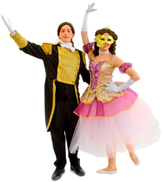 Rental Costumes for Phantom of the Opera , Andrew Lloyd Webber version - Raoul and Christine in their Masquerade costumes