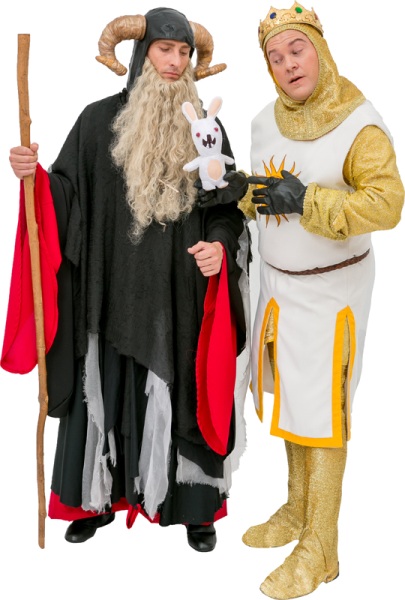 Rental Costumes for Monty Python's Spamalot - Tim the Enchanter and King Arthur