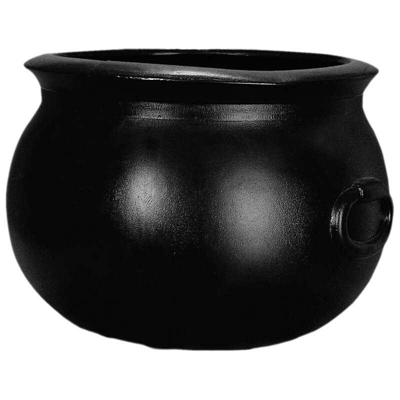 Black plastic cauldron/kettle for witches, wizards, set pieces, etc. 