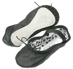 Black Daisy Ballet Slippers - Child - Narrow