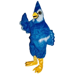 Blue Jay Mascot. This Blue Jay mascot comes complete with head, body, hand mitts and foot covers. This is a sale item. Manufactured from only the finest fabrics. Fully lined and padded where needed to give a sculptured effect. Comfortable to wear and easy to maintain. All mascots are custom made. Due to the fact that all mascots are made to order, all sales are final. Delivery will be 2-4 weeks. Rush ordering is available for an additional fee. Please call us toll free for more information. 1-877-218-1289