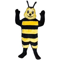 Buzz Bee Mascot. This Buzz Bee mascot comes complete with head, body, hand mitts and foot covers. This is a sale item. Manufactured from only the finest fabrics. Fully lined and padded where needed to give a sculptured effect. Comfortable to wear and easy to maintain. All mascots are custom made. Due to the fact that all mascots are made to order, all sales are final. Delivery will be 2-4 weeks. Rush ordering is available for an additional fee. Please call us toll free for more information. 1-877-218-1289