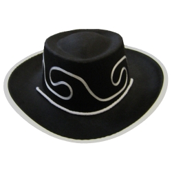 Black Embroidered Kids Cowboy Hat