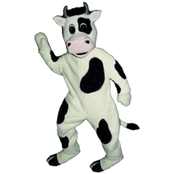 Cow Mascot. This Cow mascot comes complete with head, body, hand mitts and foot covers. This is a sale item. Manufactured from only the finest fabrics. Fully lined and padded where needed to give a sculptured effect. Comfortable to wear and easy to maintain. All mascots are custom made. Due to the fact that all mascots are made to order, all sales are final. Delivery will be 2-4 weeks. Rush ordering is available for an additional fee. Please call us toll free for more information. 1-877-218-1289