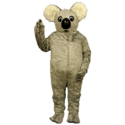 Kuddy Koala Mascot. This Kuddy Koala mascot comes complete with head, body, hand mitts and foot covers. This is a sale item. Manufactured from only the finest fabrics. Fully lined and padded where needed to give a sculptured effect. Comfortable to wear and easy to maintain. All mascots are custom made. Due to the fact that all mascots are made to order, all sales are final. Delivery will be 2-4 weeks. Rush ordering is available for an additional fee. Please call us toll free for more information. 1-877-218-1289