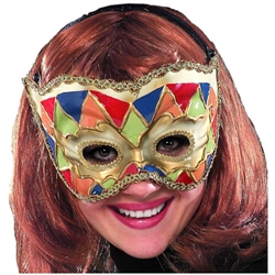 Multi-Color Venetian Half Mask