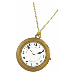Rapper's Clock Necklace White Rabbit Watch Alice in Wonderland