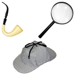 Glass Sherlock Holmes Fancy Dress Detective Kit Adults Detectives Pipe Hat 
