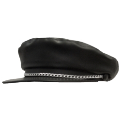 Vinyl Biker Hat With Chain