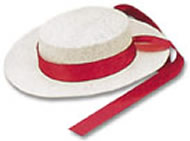 White Straw Gondolier Hat