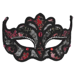 Red and Black Laced Masquerade Mask