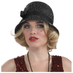 Sequin Flapper Cloche Hat